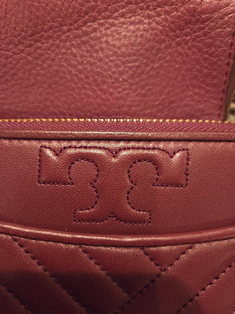 Tory Burch Berry-Burgundy Leather Crossbody Bag and Wallett Set